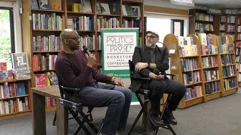 Tope Folarin speaking with Miguel Ángel Hernández at Politics and Prose.